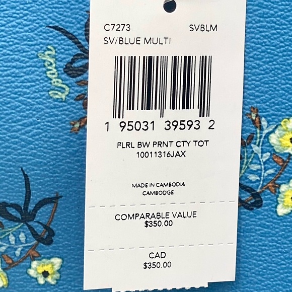 Coach City Tote with Floral Bow Print - Picture 12 of 12
